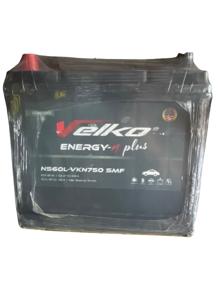 Batería VELKO Energy‑K NS60 750 AMP (12 V) – JIS NS60 (46B24) | Baterías Jireh BATERIA VELKO NS60 750AMP